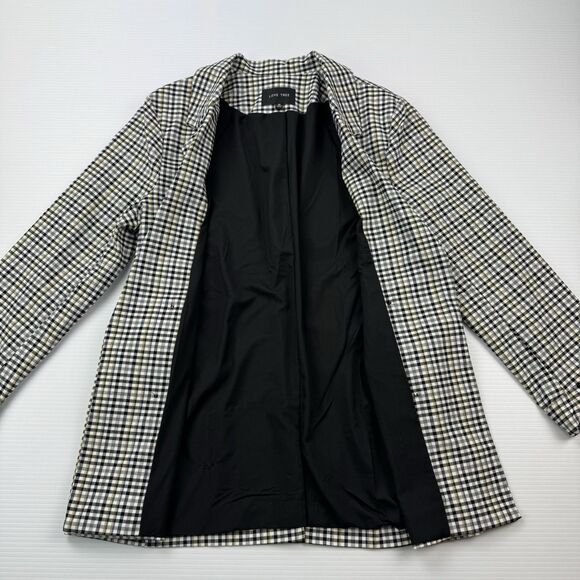 Love Tree Plaid Open Front Blazer Jacket Women’s Medium Lined Check Lined - Picture 4 of 10